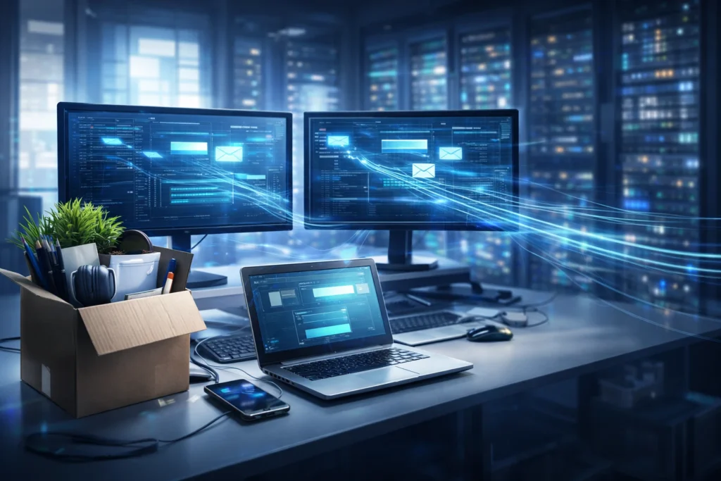 Arbeitsplatz-Umzug, PC- und Laptop-Migration mit Übertragung von Benutzerprofilen, sowie Einrichtung neuer Arbeitsplätze alles durch Viennaweb