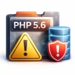 Warnsymbol für veraltete PHP- und Datenbankumgebung