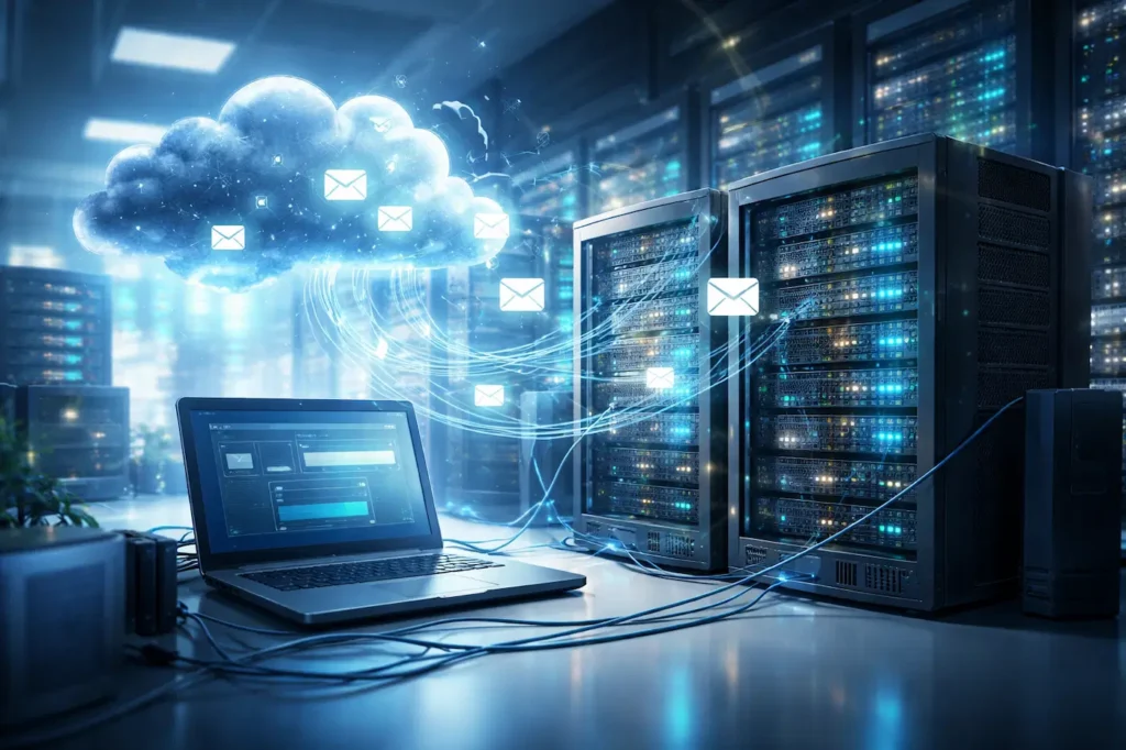 Migration heisst reibungsloser Wechsel von Servern, Arbeitsplätzen und Cloud-Systemen – professionell geplant, sicher umgesetzt.