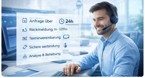 Fernwartung Ablauf Kontaktformular Rückmeldung