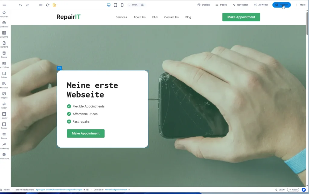 Webseite Baukasten Tutorial Bild 8
