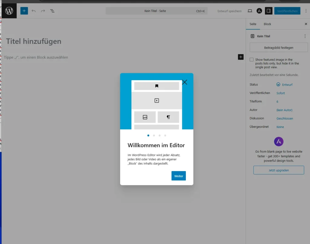 Wordpress Tutorial erster Einstieg