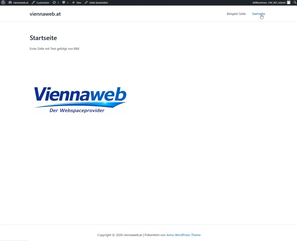 Wordpress Tutorial Titel und Bild und Text